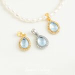 Zirconium color retention water drop pendant 18k gold plated diy handmade bracelet necklace beaded beaded jewelry accessories materials - Image 2