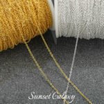 18k gold-plated silver oblate O-chain strip extended chain finishing chain tassel handmade diy bracelet necklace beaded material - Image 5