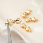 18K Gold-plated French Sweet Bow Inlaid with Zirconium Connecting BucKle Latch BucKle diy Bracelet NecKlace Finishing Jewelry Accessories - Image 2