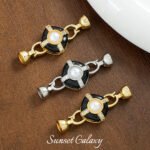 18K Retro Pearl Zircon Vintage Versatile Finishing Buckle Hand-Beaded DIY Material Bracelet Necklace Jewelry Accessories