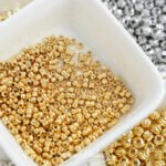 Color-preserving 18k gold cross-section flower beads melon pattern beads loose beads handmade DIY beaded bracelet necklace accessories - Image 3