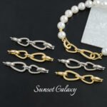 18k gold plated strong color retaining chain double section closing buckle handmade beaded diy material bracelet necklace accessories