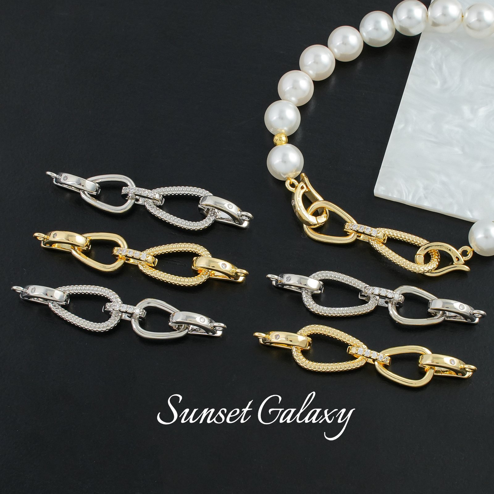 O1CN01foSuLd1XU9vBx2BeK_2217832672926-0-cib 18k gold plated strong color retaining chain double section closing buckle handmade beaded diy material bracelet necklace accessories - Image 1