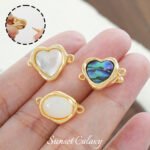 18k gold copper plated love gold abalone shell closing buckle handmade beaded diy material bracelet necklace accessories - Image 5