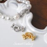 Gold-plated Seiko Micro-inlaid Zircon 18K Flower Bud Double Ring Buckle Tail Buckle Handmade DIY Beaded Bracelet Necklace Material - Image 4