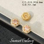 18K Sunflower Zircon Rose Cut Full Zircon Accessories Handmade DIY Beaded Bracelet Necklace Jewelry Accessories Material - Image 10