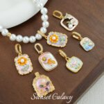 Monet Garden Oil Painting Wind Pendant Single Pendant Flower Handmade Beaded DIY Material Bracelet Necklace Accessories - Image 3