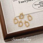 Twist plating real gold 26 English letter pendant handmade diy string bracelet earrings necklace accessories - Image 9