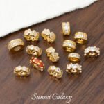 18K Gold-Plated High Color Retention Inlaid Zircon Spacer Wheel Beads Handmade DIY Beaded Bracelet Necklace Jewelry Accessories Material - Image 3