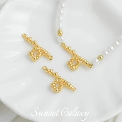 18k Gold Plated Twist Bead Connecting Bar Handmade DIY Material Bracelet Necklace Beaded Connecting Buckle Jewelry Accessories