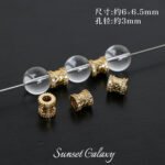 18K Color-Preserving Zircon Barrel Beads Spacer Beads Large Hole Wheel Beads Handmade DIY Beaded Bracelet Necklace Jewelry Accessories Material - Image 10