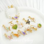 Dripping Oil Crushed Ice 18k Real Gold Plated Coil Connection Buckle Handmade DIY Material Beaded Bracelet Necklace Accessories