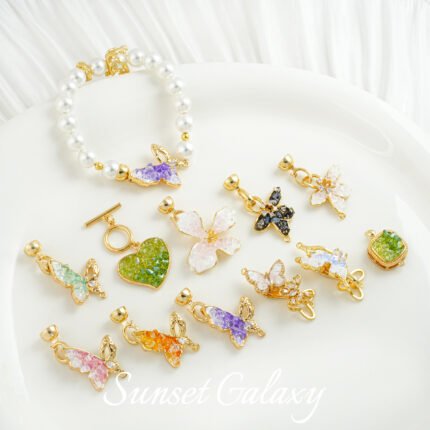 Dripping Oil Crushed Ice 18k Real Gold Plated Coil Connection Buckle Handmade DIY Material Beaded Bracelet Necklace Accessories