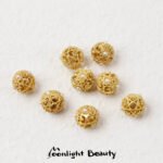 Color retaining sand gold inlaid hollow flower ball rust ball beads beads handmade DIY beaded bracelet jewelry accessories - Image 8