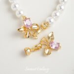 Real Gold-plated Powder Zirconium Four-leaf Flower Pearl Round Coil Connecting Buckle Handmade DIY Bracelet Necklace Beaded Accessories Material - Image 4