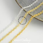 Long-standing gold sunflower 14k18 gold embosed flower chain O-shaped flat chain handmade diy beaded material accessories - Image 28