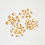 Color-preserving 18K Gold Flower Cross-cut Beaded Melon Pattern Beads Handmade DIY Beaded Bracelet Necklace Earrings Accessories - Image 7