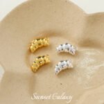 18K Gold-Plated Color-Preserving Ins Style Croissant Pendant Handmade DIY Beaded Bracelet Necklace Jewelry Accessories Material