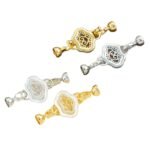 18k Gold and Silver Fritillaria Tian Yu Ruyi Double End Buckle Handmade Beaded DIY Material Bracelet Necklace Accessories - Image 5