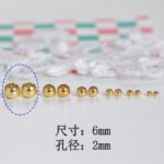 18k gold color gold ball small round bead bag gold spacer DIY jewelry accessories handmade beaded bracelet material - Image 17