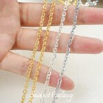 18k gold strong color retention round chain ponytail chain O-shaped chain tail chain handmade diy material bracelet necklace loose chain accessories - Image 2