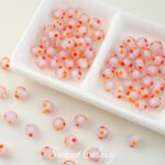 Lantern Glaze Frosted Round Pink Color Dot Wave Bead Handmade Pliers DIY Material Bracelet Necklace Accessories - Image 4
