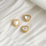 Gold plated love shell beads real shell aurora beads handmade DIY bracelet necklace beaded loose beads accessories material - Image 5