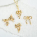 Real Gold Plated High Color Retention Butterfly Pendant Beads diy Handmade Beaded Bracelet Necklace Earrings Jewelry Material Accessories