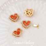 18K gold-plated zirconium love double row insert buckle connection buckle diy bracelet necklace accessories accessories material beaded - Image 4