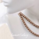 Champagne color imitation Shijia pearl loose beads with holes round beads handmade DIY beaded bracelet necklace ear accessories - Image 5