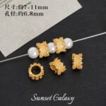 18K Gold-Plated Color-Preserving Micro-Paved Zircon Wheel Beads Spacer Beads Handmade DIY Beaded Bracelet Necklace Jewelry Accessories Material - Image 6