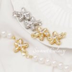 Color-preserving 18K gold-plated flower inlaid with zirconium water drop pin buckle connection buckle diy jewelry beaded bracelet necklace accessories - Image 3