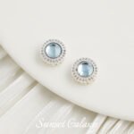 aquamaric zircon beads round beads handmade beaded diy material necklace pendant bracelet silver plated jewelry accessories - Image 7