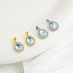 Zirconium color retention water drop pendant 18k gold plated diy handmade bracelet necklace beaded beaded jewelry accessories materials - Image 3