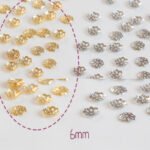 18k real gold color retaining hollow bag golden flower cap bead holder spacer DIY beaded jewelry bracelet spacer accessories - Image 10
