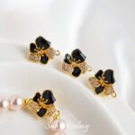 Zirconium-inlaid oil-drop gardenia buckle gold-plated color-retaining handmade DIY bracelet necklace beaded connection buckle accessories material