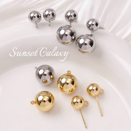 18k gold plating real gold hanging ring with ring beanstalk earrings earrings earrings handmade diy ear accessories materials