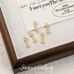 Twist plating real gold 26 English letter pendant handmade diy string bracelet earrings necklace accessories - Image 14