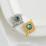 18k thick gold plated color abalone shell pearl necklace closing connection buckle diy handmade beaded bracelet accessories material - Image 3