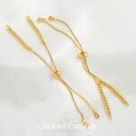 18K Gold Coil Chain Silicone Bead Adjusting Extended Chain Handmade DIY Beaded Material Bracelet Necklace Accessories - Image 3