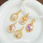 Medieval Monet Garden Oil Painting Necklace Pendant Handmade Beaded DIY Material Bracelet Necklace Accessories - Image 3