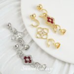 18k gold heavy industry oil drop shell cruciferous zircon finishing buckle accessories handmade diy bracelet necklace beaded material - Image 5