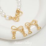 Bow tie finish connection buckle real gold plated color retaining Ot buckle handmade DIY bracelet necklace beads material accessories