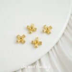 18k Real Gold Plated Diamond Cross Spacer Accessories Silver Zircon Handmade DIY Material Beaded Bracelet Necklace Accessories - Image 6