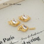 Ins Simple Plaid Asymmetrical Zircon Color-Preserving Ingot Buckle Handmade DIY Beaded Bracelet Necklace Accessories Material - Image 10