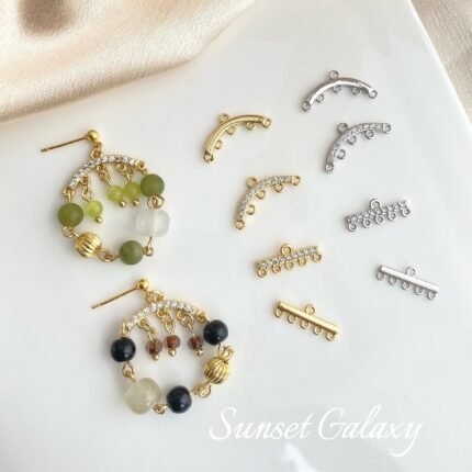 gold plated color retaining bar porous pendant diy handmade beaded material bracelet necklace earrings jewelry accessories