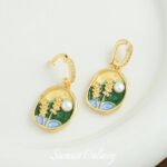 Monet Garden Oil Painting Wind Pendant Single Pendant Flower Handmade Beaded DIY Material Bracelet Necklace Accessories - Image 15