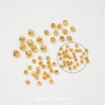 Color-preserving 18K Gold Flower Cross-cut Beaded Melon Pattern Beads Handmade DIY Beaded Bracelet Necklace Earrings Accessories - Image 6