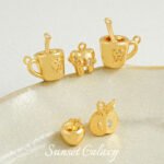 18k Apple Cup Pendant Real Gold Plated Color Pendant Beaded Handmade DIY Beaded Material Bracelet Necklace Accessories - Image 2