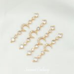 18K Gold Plated Zircon Moon Bracelet Necklace Star Moon Short Chain Diy Accessories Material Beaded Accessories Connecting Chain - Image 7